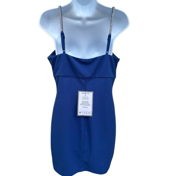 BCX JUNIORS' RHINESTONE-DETAIL SCUBA-CREPE BODYCON DRESS - Picture 3 of 5